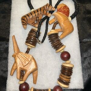 Wooden Animal Beaded Necklace